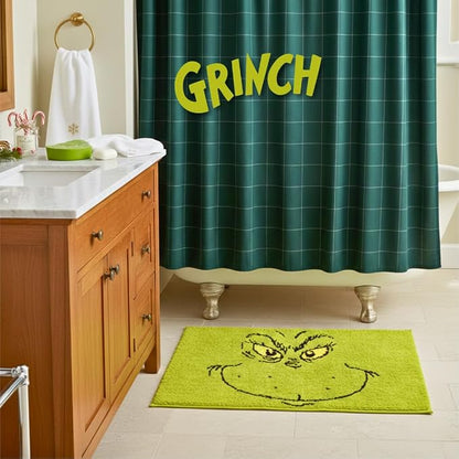 Collectibles Grinch by Dr. Seuss Holiday & Christmas Non Slip Plush Poly Knit Bathroom Mat Rug, 21x34, (Officially Licensed Product) by Franco