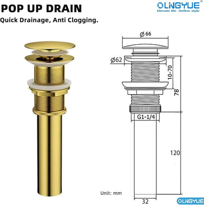 Brushed Gold Bathroom Vessel Sink: 16" Modern Round Countertop Washbasin | Above Counter Lavatory Basin with Stainless Steel PVD Coating Pop Up Drain for Home Hotel Office Toilet Decoration Remodeling