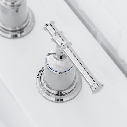 Classical 8 inch Bathroom Faucet, Bathroom faucets for Sink 3 Holes, Widespread Brushed Nickel Bathroom Faucet with Pop Up Drain and cUPC Lead-Free Hose (Chrome 1 Packs)