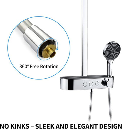Extra Long Replacement Shower Hose Extension Handheld Shower Head Hose 90 Inches Flexible and Durable with Brass Insert and Nut