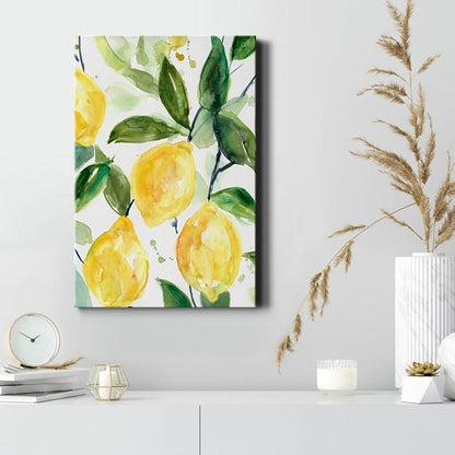 Renditions Gallery Canvas Nature Wall Art Paintings for Wall Decorations Yellow Lemons Branch Modern Abstract Wall Hanging Artwork Prints for Bedroom Living Room Office Kitchen - 8"x12" LT02