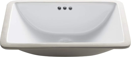 KRAUS Elavo 21-inch Rectangular Undermount White Porcelain Ceramic Bathroom Sink with Overflow, KCU-241