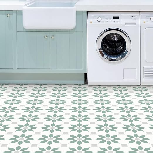 MORCART 40PCS 7.87" x 7.87" Peel and Stick Floor Tile, Aqua Blue | DIY Vinyl Flooring Self-Adhesive Removable and Waterproof Tile Sticker for Bathroom, Kitchen, Wall, Bedroom, Stairs