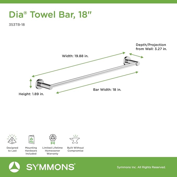 Symmons 35AC4BUNDLE Dia 4-Piece Wall-Mounted Bathroom Hardware Set in Polished Chrome