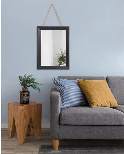 AAZZKANG Wall Mirror Black Wood Framed Rectangle Hanging Mirrors | Decorative for Bedroom Bathroom Living Room Farmhouse Entryway Small