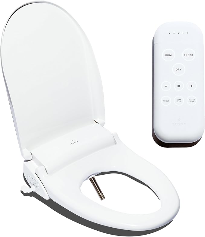 TUSHY Ace 2.0 Elongated Electric Bidet & Heated Seat. A Luxury Clean, Seat Sensor & Soft Close Lid, Self-Cleaning Nozzle, Remote Control Water Temp, Pressure Control, & Air Drier