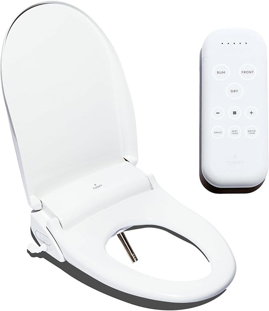 TUSHY Ace 2.0 Elongated Electric Bidet & Heated Seat. A Luxury Clean, Seat Sensor & Soft Close Lid, Self-Cleaning Nozzle, Remote Control Water Temp, Pressure Control, & Air Drier