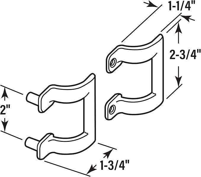 Prime-Line M 6158 Diecast Shower Door Handle Set for Shower Doors or Tub Enclosure, 2” Hole Center, Chrome (Single Pack)