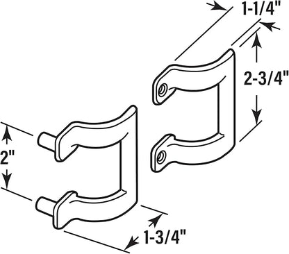 Prime-Line M 6158 Diecast Shower Door Handle Set for Shower Doors or Tub Enclosure, 2” Hole Center, Chrome (Single Pack)