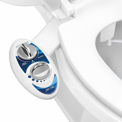 LUXE Bidet NEO 185 - Bidet Attachment for Toilet Seat, Blue | Non-Electric, Dual Nozzle, Self-Cleaning, Adjustable Water Pressure, Rear & Feminine Wash