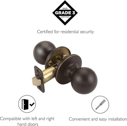 Design House 791582 Ball Passage Hall and Closet Door Knob Oil Rubbed Bronze