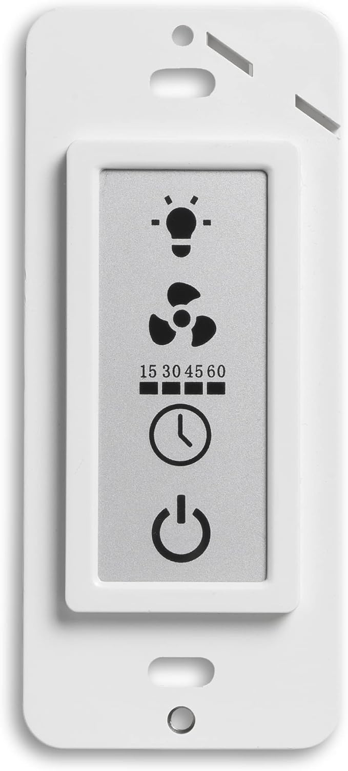 Homewerks 7150-12 LCD Bathroom Timer Switch for Ventilation Fan and Light 3 Functions