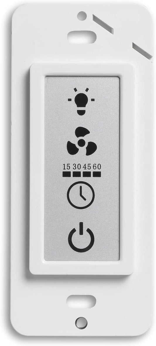 Homewerks 7150-12 LCD Bathroom Timer Switch for Ventilation Fan and Light 3 Functions