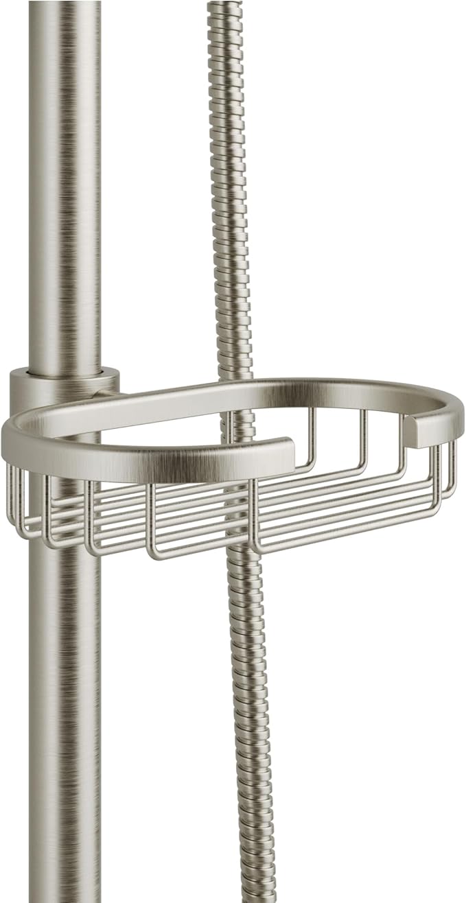 PULSE ShowerSpas Kauai III Brushed Nickel Rain Shower Head with Handheld Spray - 1.8 GPM, 8" Showerhead, 5-Function HandShower, Adjustable Slide Bar - Shower Heads with Handheld Spray Combo
