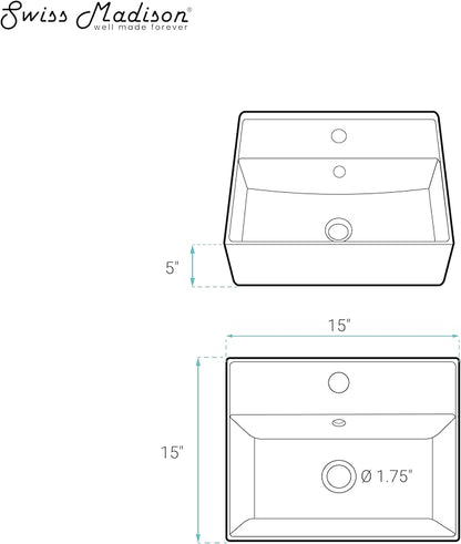 Swiss Madison SM-WS319 Claire Compact Ceramic Wall Hung Sink