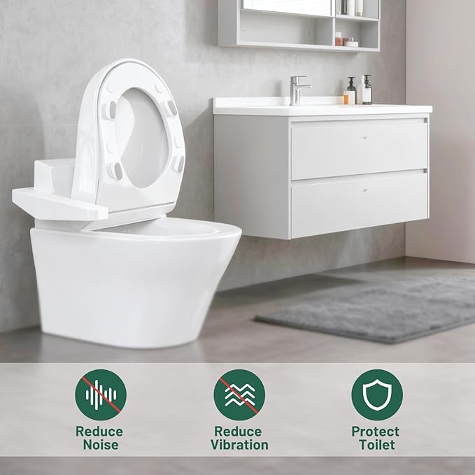 Toilet Seat Bumpers For Bidet And Lid Attachment Replacement,8 Pcs Universal Non-Slip Toilet Seat Spacers:For Bidet & Toilet Lid,Strong Adhesive,Prevent Damage