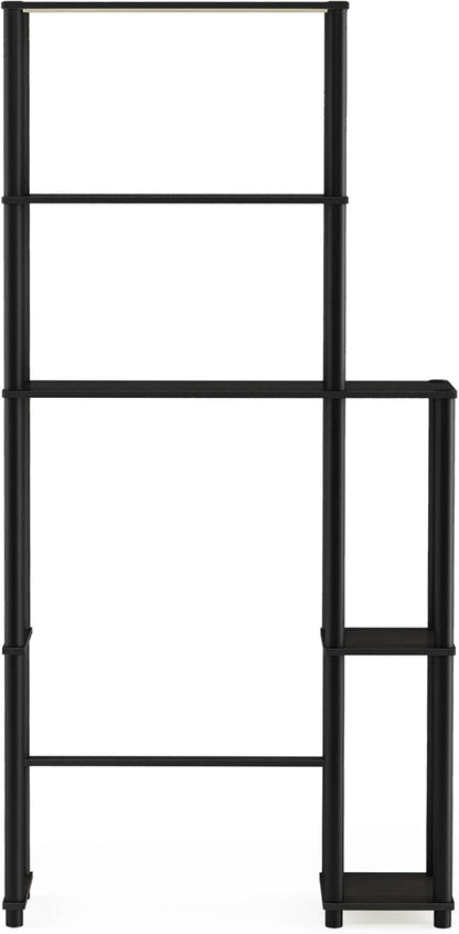 Furinno Turn-N-Tube Over The Toilet Storage, 5 Shelves Bathroom Organizer Space Saver Rack, Espresso/Black