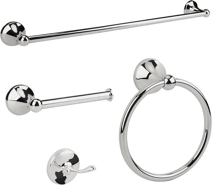 4 Piece Antique Bathroom Hardware Accessories Set Chrome,Towel bar Set 24 Inch Towel Bar Set,Towel Rack Set,Bathroom Towel Holder Set