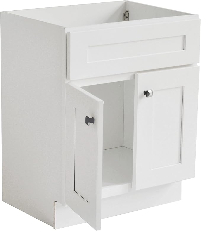Design House Brookings Bathroom Vanity, 24", White | Adjustable Hinges, Freestanding, Contemporary/Modern, Wood, Bath, 586925