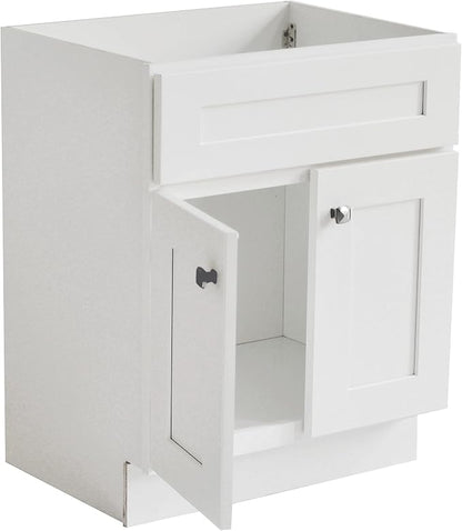 Design House Brookings Bathroom Vanity, 24", White | Adjustable Hinges, Freestanding, Contemporary/Modern, Wood, Bath, 586925
