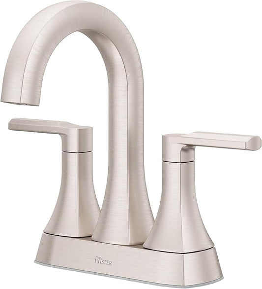 Pfister Vaneri Bathroom Sink Faucet, 4-Inch Centerset, 2-Handle, 3-Hole, NSF Certified, Spot Defense Brushed Nickel Finish, LF048VRIGS