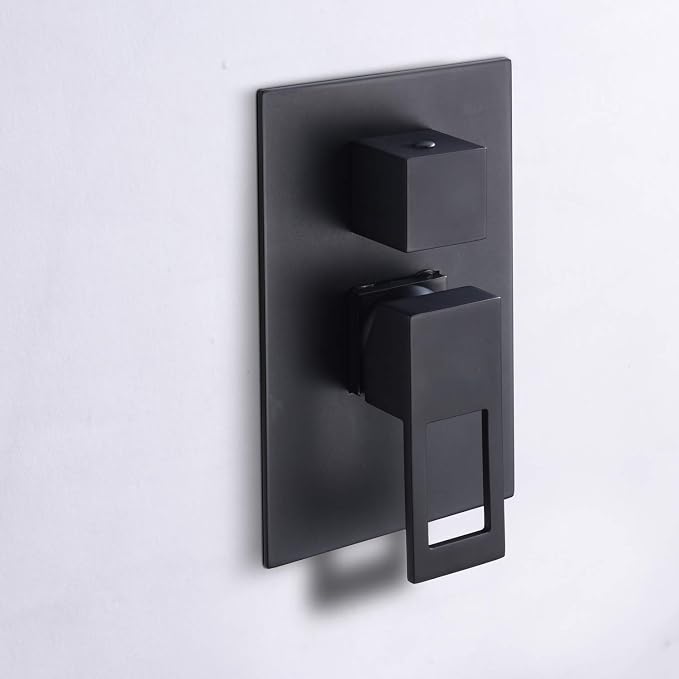 SUMERAIN Bathroom Matte Black Shower System Fixtures | 8" Stainless Steel High Pressure Rain Shower, Brass Rough-in Valve, Hand Shower, Concealed Box Design