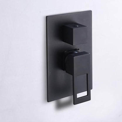 SUMERAIN Bathroom Matte Black Shower System Fixtures | 8" Stainless Steel High Pressure Rain Shower, Brass Rough-in Valve, Hand Shower, Concealed Box Design