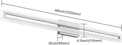 SOLFART Bathroom Vanity Light Fixtures 48 Inch Led Brushed Nickel Bathroom Light Fixtures 6000K