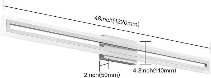 SOLFART Brushed Nickel Vanity Lights for Bathroom 48 Inch 5 Color Adjustable Vanity Lighting Over Mirror 5CCT