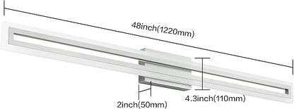 SOLFART Brushed Nickel Vanity Lights for Bathroom 48 Inch 5 Color Adjustable Vanity Lighting Over Mirror 5CCT