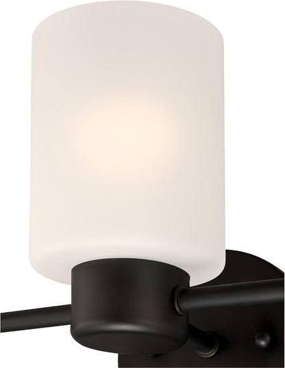 Westinghouse 6354100 Sylvestre Three-Light Indoor Wall Fixture, Oil Rubbed Bronze Finish with Frosted Glass