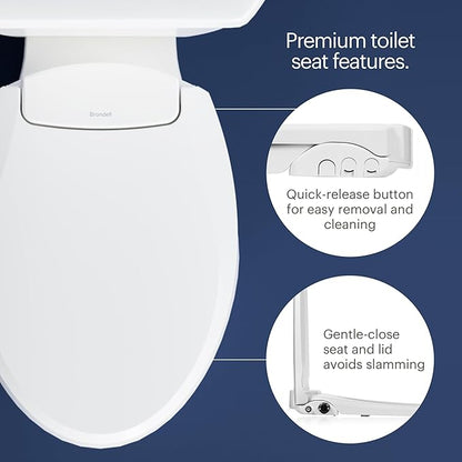 Brondell SWF44 Swash Bidet Filter and Non-Electric Swash Seat for Round Toilets Bundle –Premium Carbon Filtration, Dual Nozzle System, Easy Installation