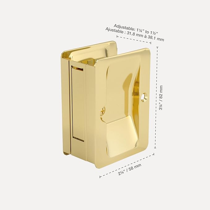 Richelieu | Onward Passage Pocket Door Pull, Rectangular, Brass