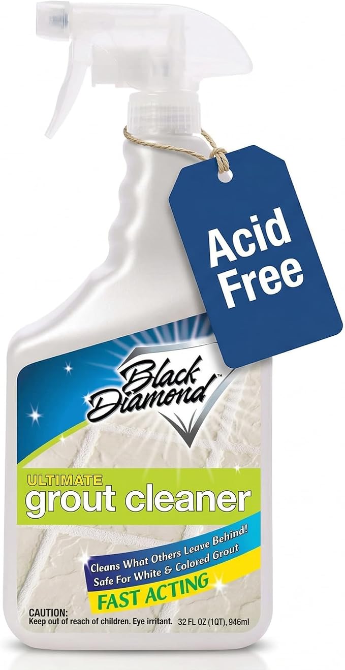 Ultimate Grout Cleaner for Tile & Grout, Acid-Free Stain Remover, 32 oz | Acid-free formula deep cleans grout on tile floors. Safe for marble, travertine, granite and all natural stone.