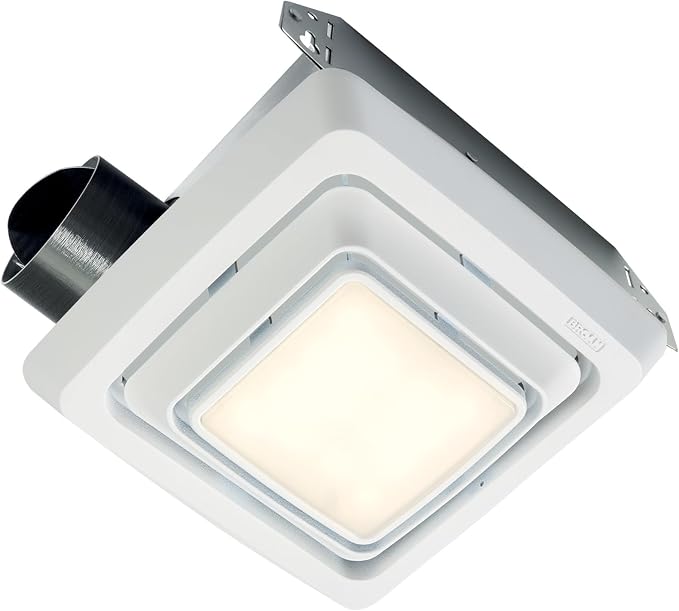 Broan-Nutone Bathroom Exhaust Fan, 50 CFM with LED Light, Louvered Grille, Energy Star Fan, 2.0 Sones