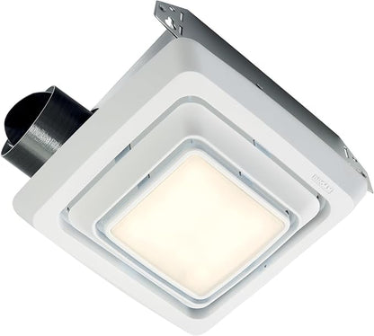 Broan-Nutone Bathroom Exhaust Fan, 50 CFM with LED Light, Louvered Grille, Energy Star Fan, 2.0 Sones