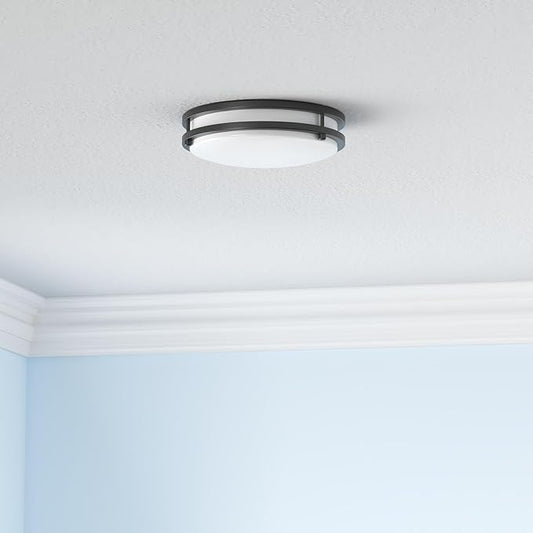 Bilrect Flush Mount Ceiling Light, 10 inch Ceiling Light Fixture Dimmable,18W [160W Equiv] 1600lm, 3000K/4000K/5000K Bedroom Ceiling Lights for Kitchen, Hallway, Bathroom, Offices