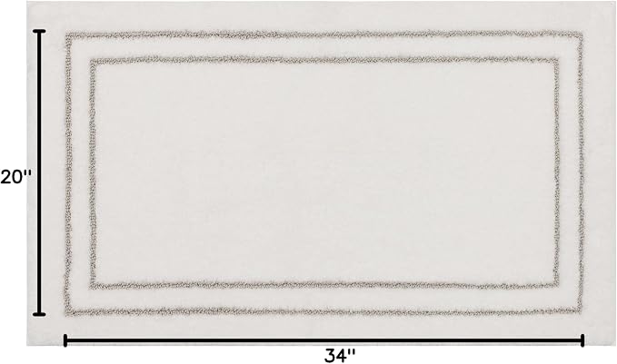 Mohawk Home Corona Casual Geometric White 1' 8" X 2' 10" Machine Washable Bath Mat Perfect for Bathroom