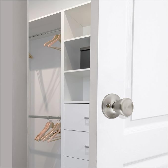 Design House 190900 Terrace Dummy Door Knob Satin Nickel 12-Pack
