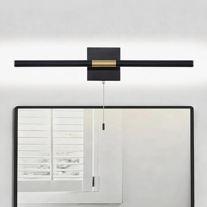 Black and Gold LED Bathroom Vanity Light Bar, 24 inch LED Vanity Light Fixtures Over Mirror, Morden Bathroom Sconces Lighting 4000K,Sconces Wall Lighting with Adjustable Lamp Tube