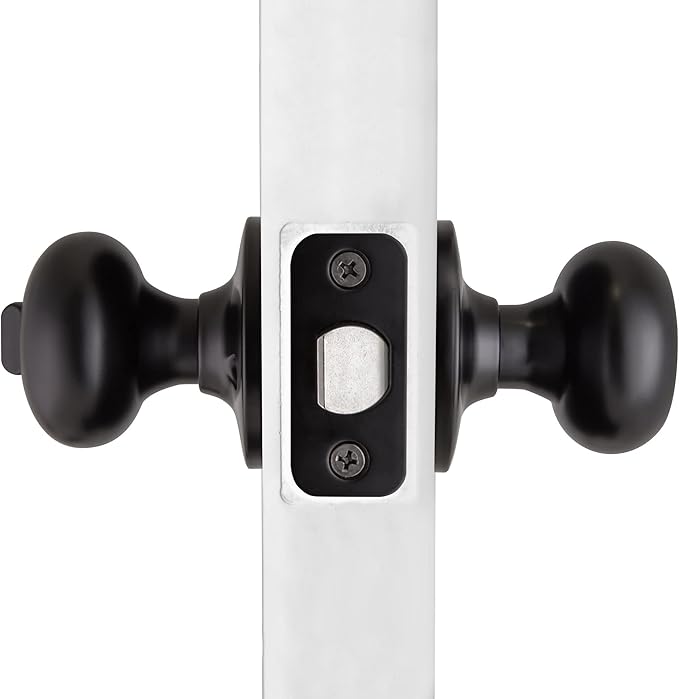 Design House 778936 Cambridge 2-Way Adjustable Entry Door Knob for Front Back Garage, Matte Black