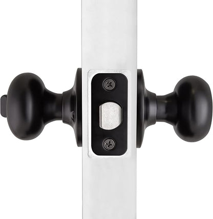 Design House 778936 Cambridge 2-Way Adjustable Entry Door Knob for Front Back Garage, Matte Black