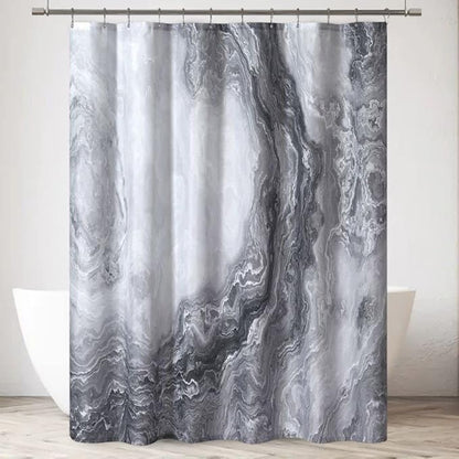 Grey Shower Curtain Marble Texture for Bathroom, Grey Polyester Fabric Waterproof Bathroom Decor,72 x 72 Inch,Standard Size