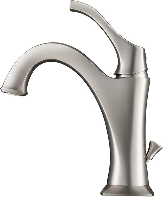 KRAUS KBF-1201BG Arlo Single Handle Basin Bathroom Faucet with Lift Rod Drain and Deck Plate, Brushed Gold (2-Pack)
