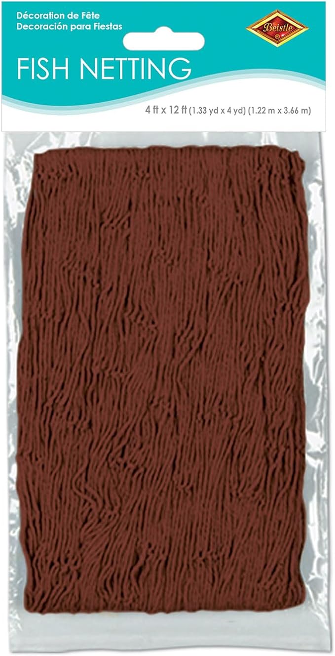 Beistle Decorative Fish Netting, 4 by 12-Feet,Brown