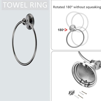 8Pcs Polished Chrome Bathroom Accessories Set Towel Racks for Bathroom | 24 Inch Bath Towel Bar Set, SUS 304 Stainless Steel Bathroom Hardware Set, Towel Racks for Bathroom Wall Mounted