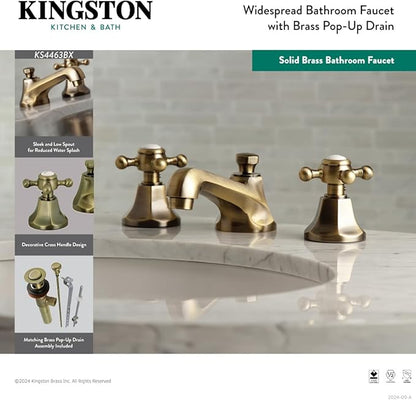 Kingston Brass KS4460BX Metropolitan Widespread Bathroom Faucet, 5-9/16 Inch in Spout Reach, Matte Black