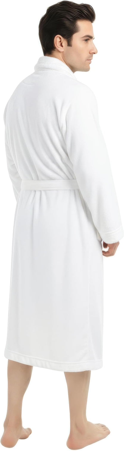 NY Threads Mens Robe, Luxury Plush Fleece Mens Bathrobe, Spa Bath Robe for Men