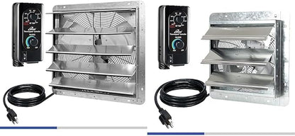 iLiving 18" & 12" Wall Mounted Exhaust Fans, Automatic Shutter, Thermostat & Variable Speed