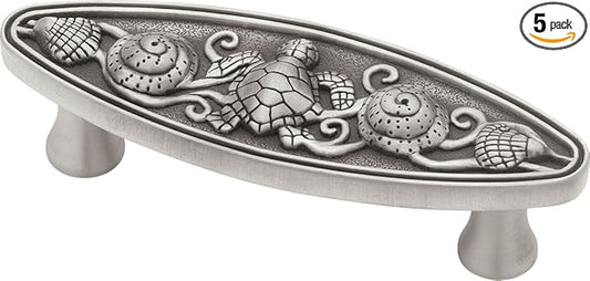 Franklin Brass 5 Pack Brushed Pewter Cabinet Handles 3 inch (76mm) Kitchen Cabinet Handles and Drawer Pulls for Cupboards and Dressers | Seaside Cottage